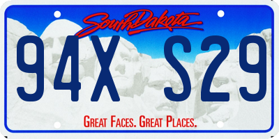 SD license plate 94XS29