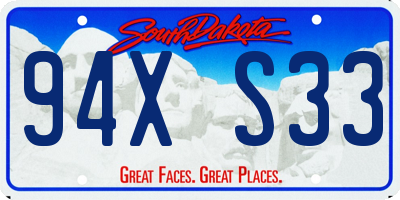 SD license plate 94XS33