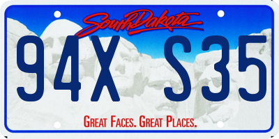 SD license plate 94XS35