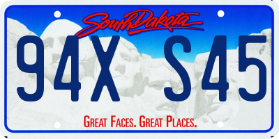 SD license plate 94XS45