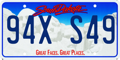 SD license plate 94XS49