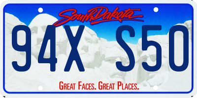 SD license plate 94XS50
