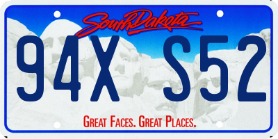 SD license plate 94XS52