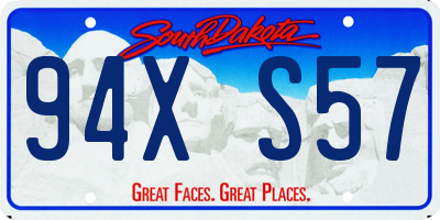 SD license plate 94XS57