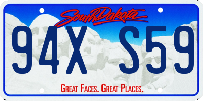 SD license plate 94XS59