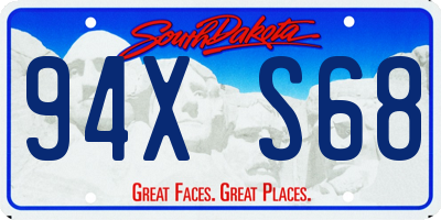SD license plate 94XS68