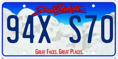 SD license plate 94XS70