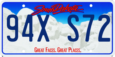 SD license plate 94XS72