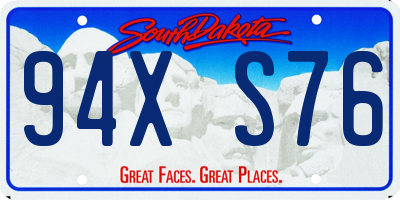SD license plate 94XS76
