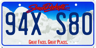 SD license plate 94XS80