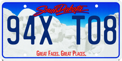 SD license plate 94XT08