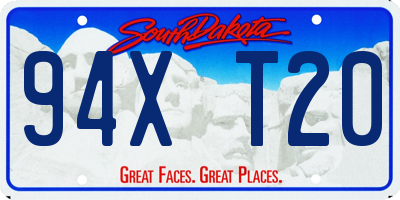 SD license plate 94XT20