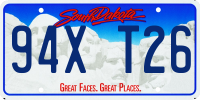 SD license plate 94XT26