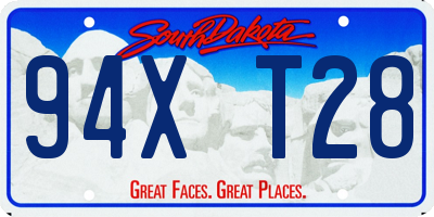 SD license plate 94XT28