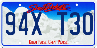 SD license plate 94XT30