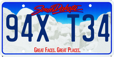 SD license plate 94XT34