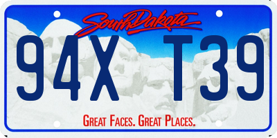 SD license plate 94XT39