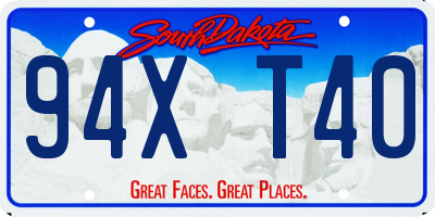 SD license plate 94XT40