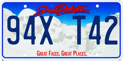 SD license plate 94XT42