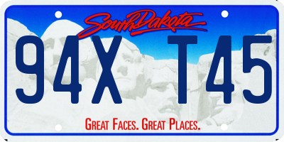 SD license plate 94XT45