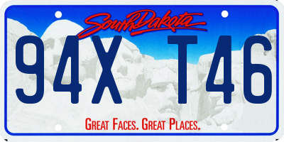 SD license plate 94XT46