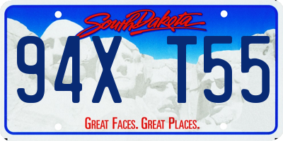 SD license plate 94XT55