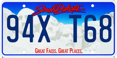 SD license plate 94XT68