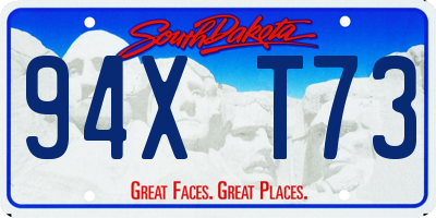 SD license plate 94XT73