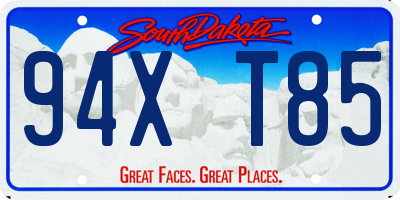 SD license plate 94XT85