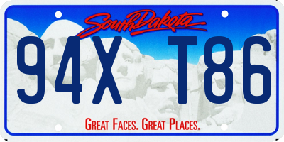 SD license plate 94XT86
