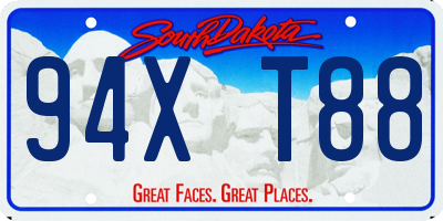SD license plate 94XT88