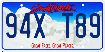 SD license plate 94XT89