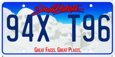 SD license plate 94XT96