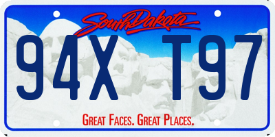 SD license plate 94XT97