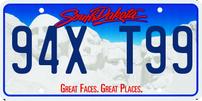 SD license plate 94XT99