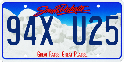 SD license plate 94XU25