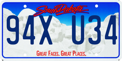 SD license plate 94XU34