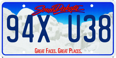 SD license plate 94XU38