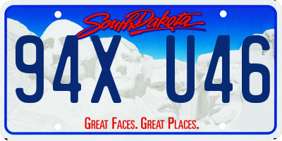 SD license plate 94XU46