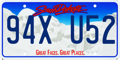 SD license plate 94XU52