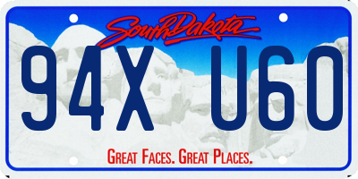 SD license plate 94XU60