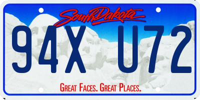 SD license plate 94XU72