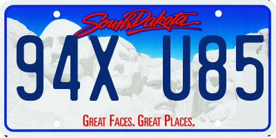 SD license plate 94XU85