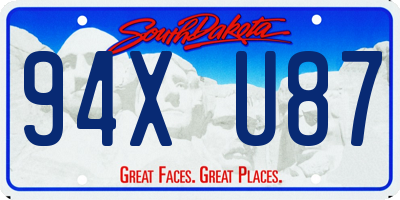SD license plate 94XU87