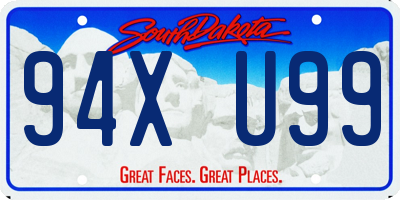 SD license plate 94XU99