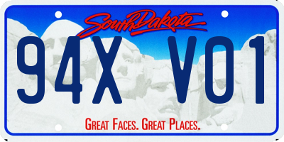 SD license plate 94XV01