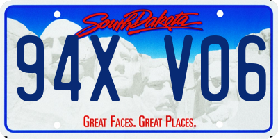 SD license plate 94XV06