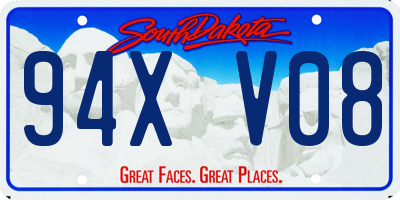 SD license plate 94XV08
