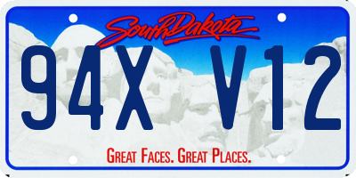 SD license plate 94XV12