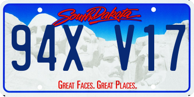 SD license plate 94XV17
